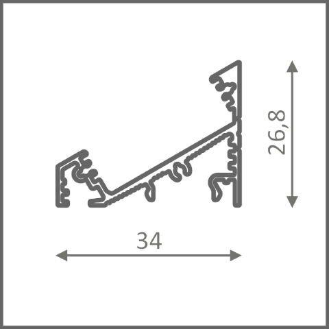 LED Profiel Hoek 34 x 26,8mm